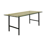Table basse verre et acier 1950