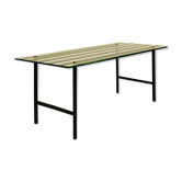 Table basse verre et acier 1950