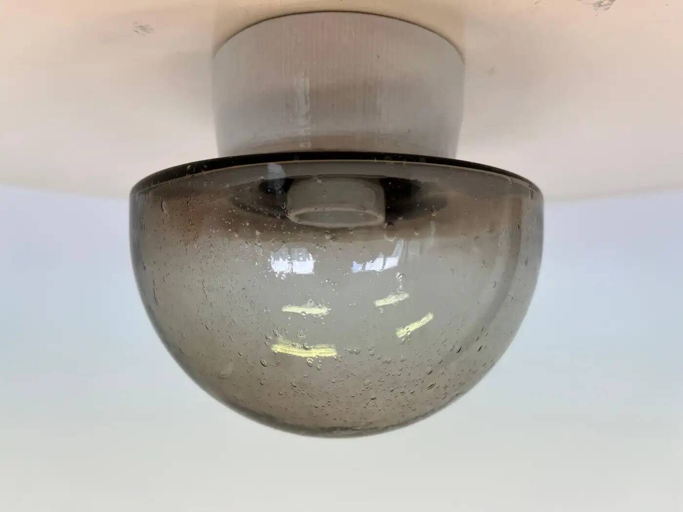 Small glass design wall or ceiling lamp, flush mount, 1970s