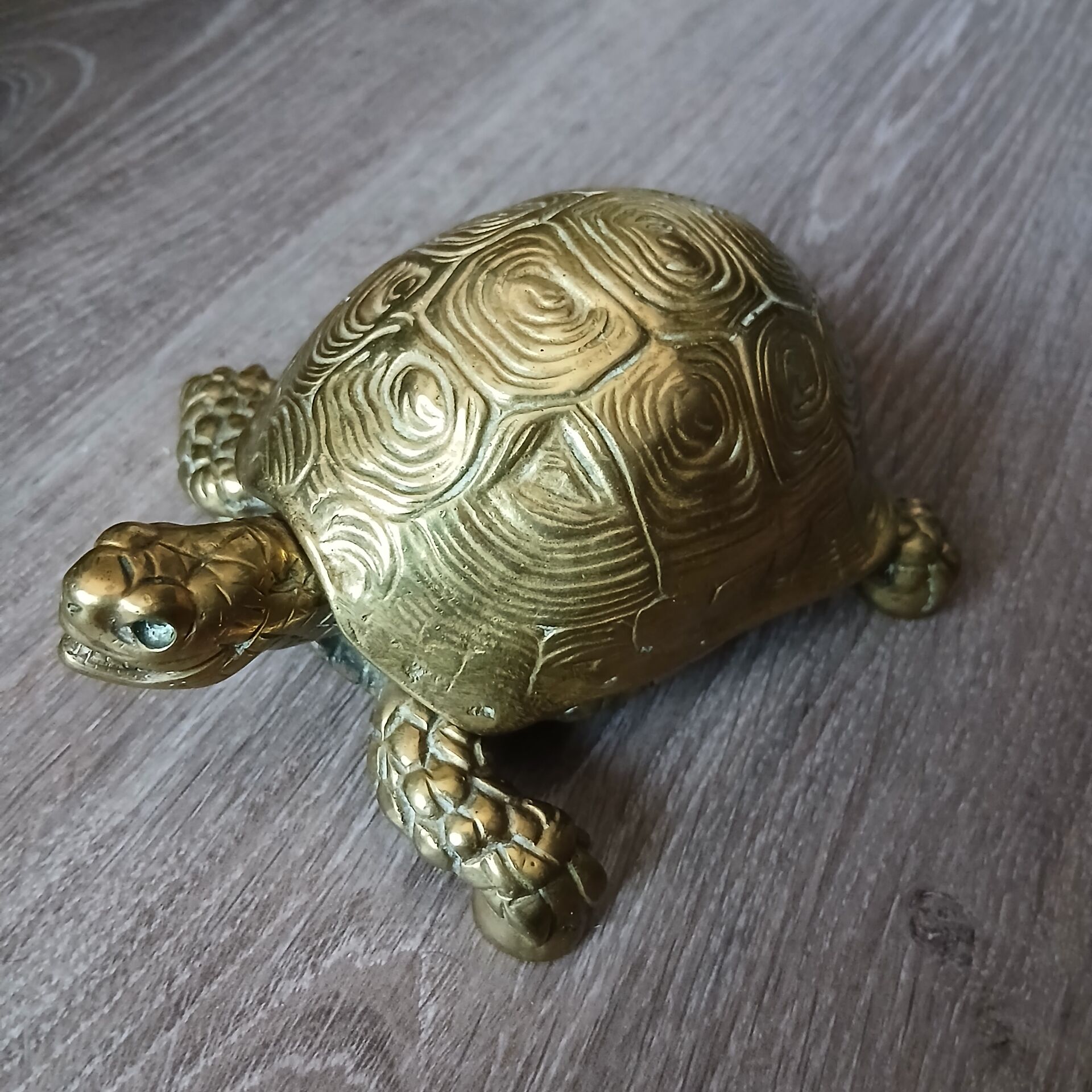 Solid brass tortoise, pocket tray