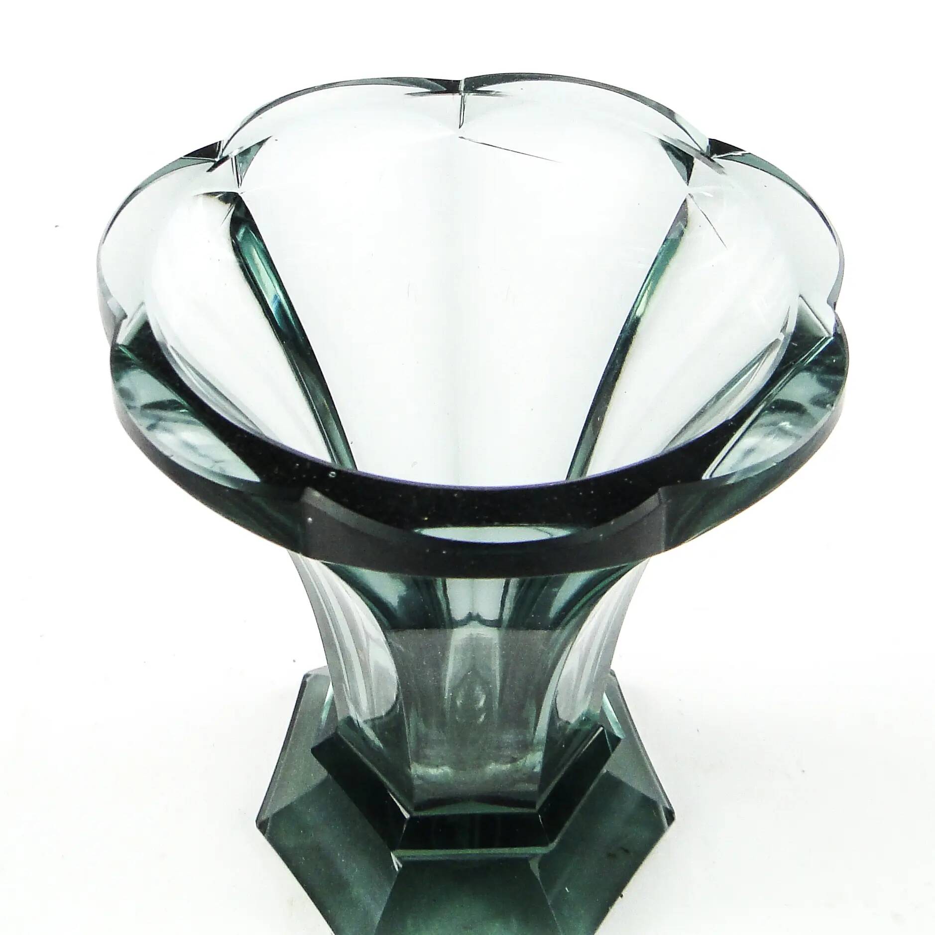 Vase, Art Deco, crystal, Moser, Czechoslovakia, 1930s
