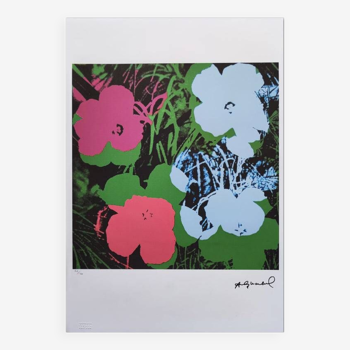 1980s Gorgeous Andy Warhol "Flowers" Limited Edition Lithograph