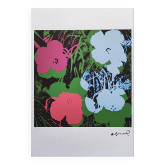 1980s Gorgeous Andy Warhol "Flowers" Limited Edition Lithograph