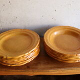 12 assiettes anciennes ravel aubagne jaune en terre cuite