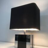 Chrome and black lacquer lamp