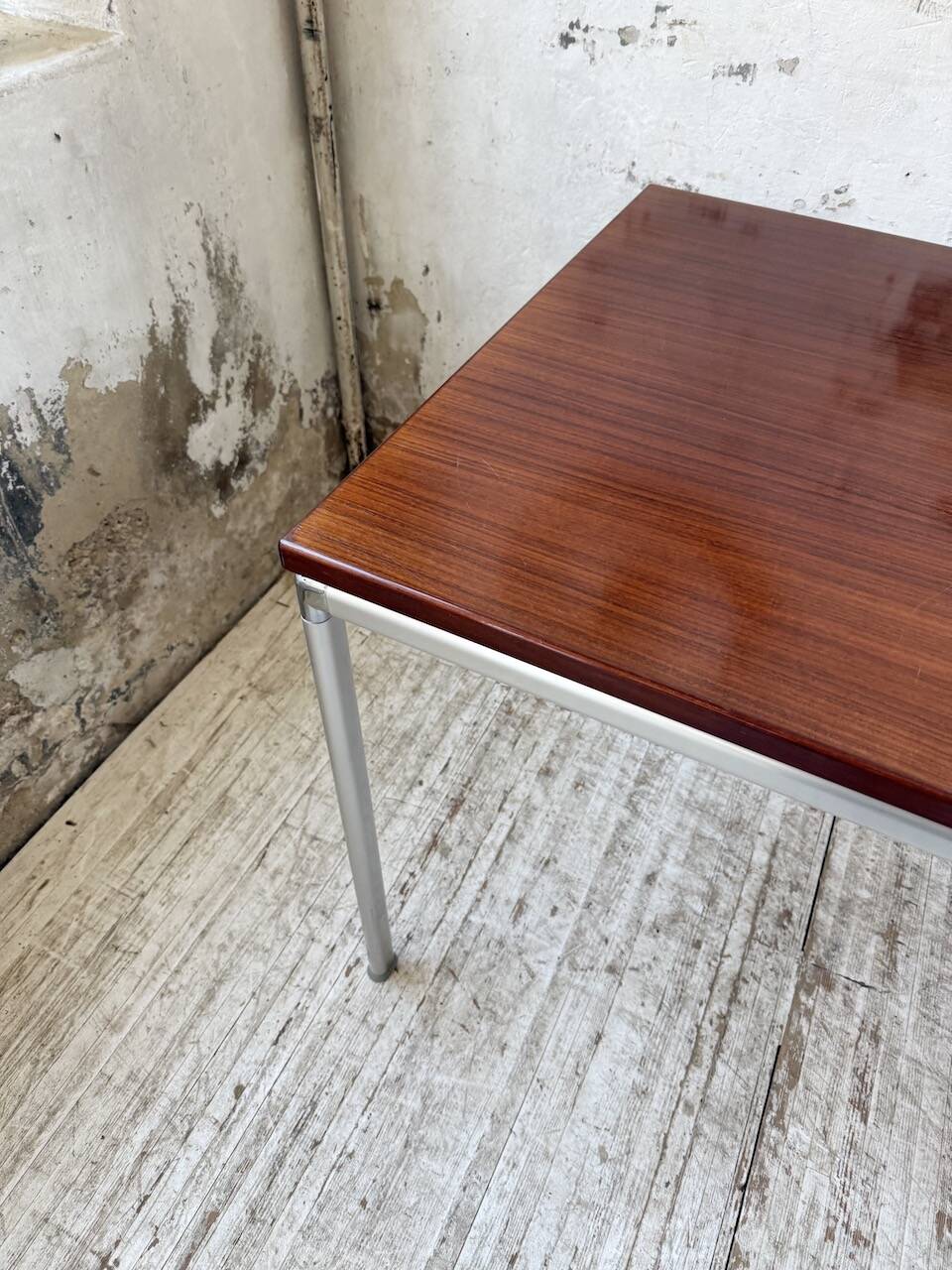 Ernst Moeckl 1960s teak desk with chrome base