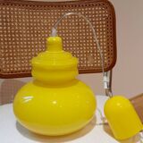 Vintage yellow glass pendant light