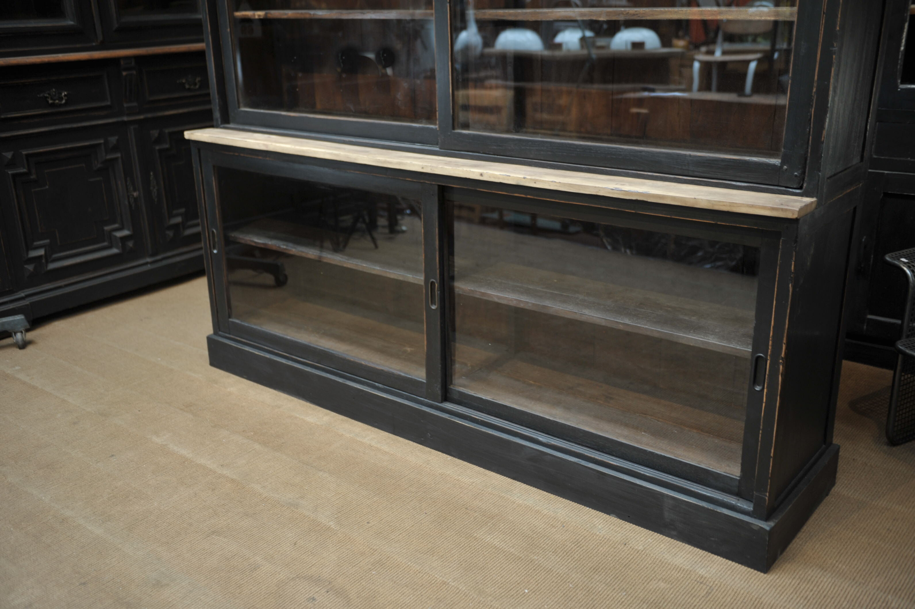 Library window has 4 sliding glass doors