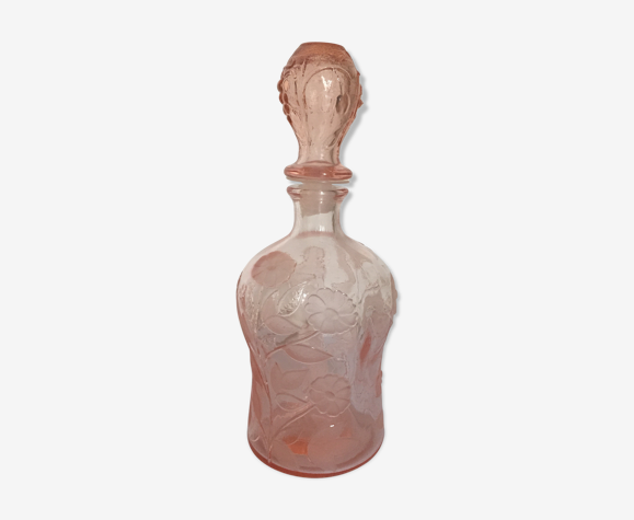 Pink glass decanter