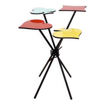 Table d'appoint trèfle, pique, coeur, carreau, Italie 1960