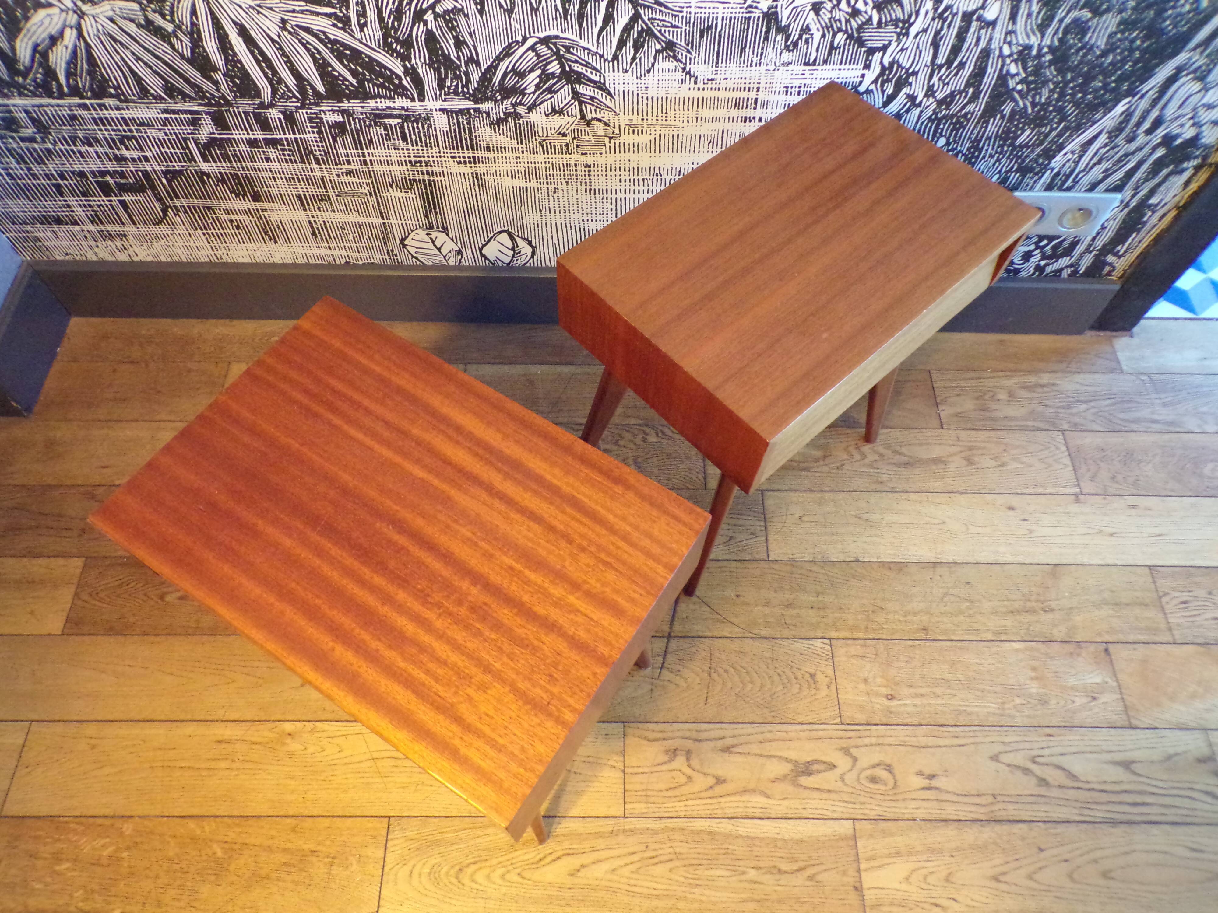 Pair of Scandinavian teak bedside tables