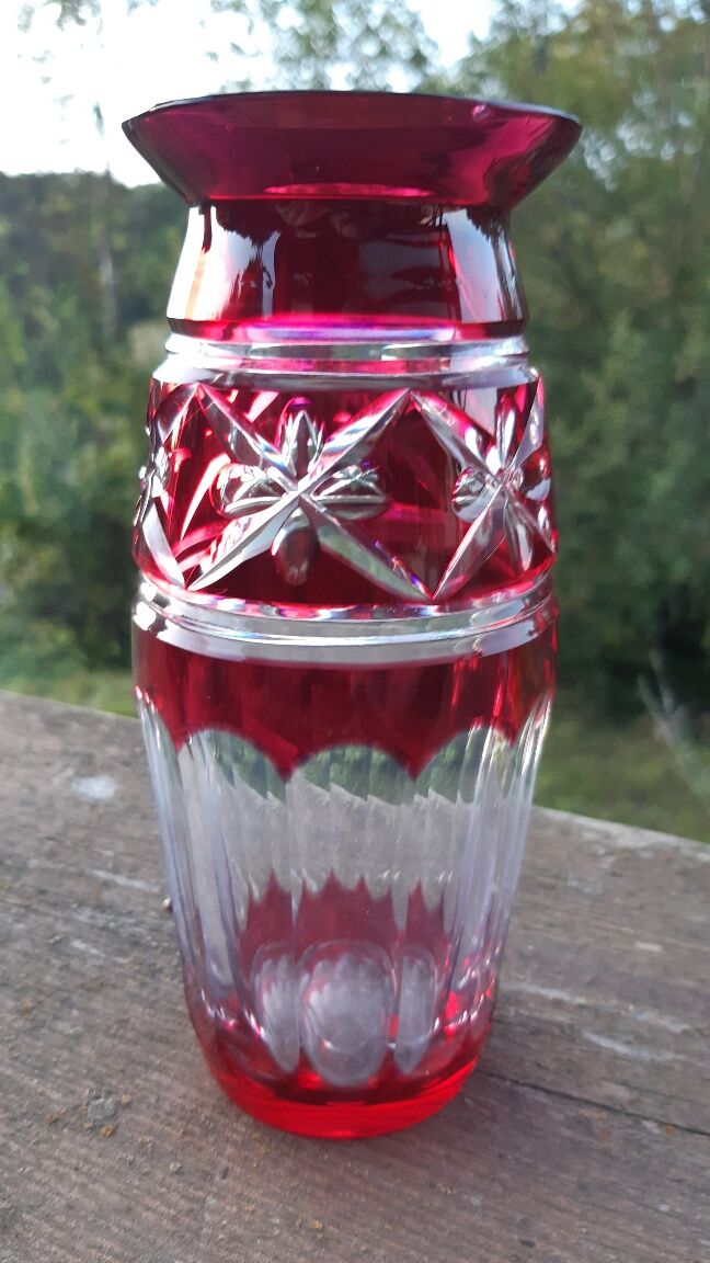 Bohemian crystal vase