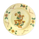 Plat XL d'art populaire aux fleurs et à l'oiseau
