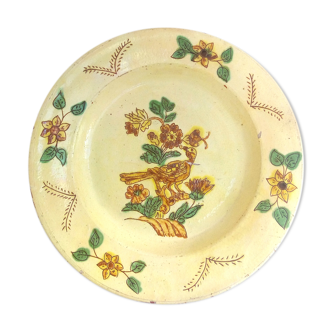 Popular art dish XL with flowers and bird