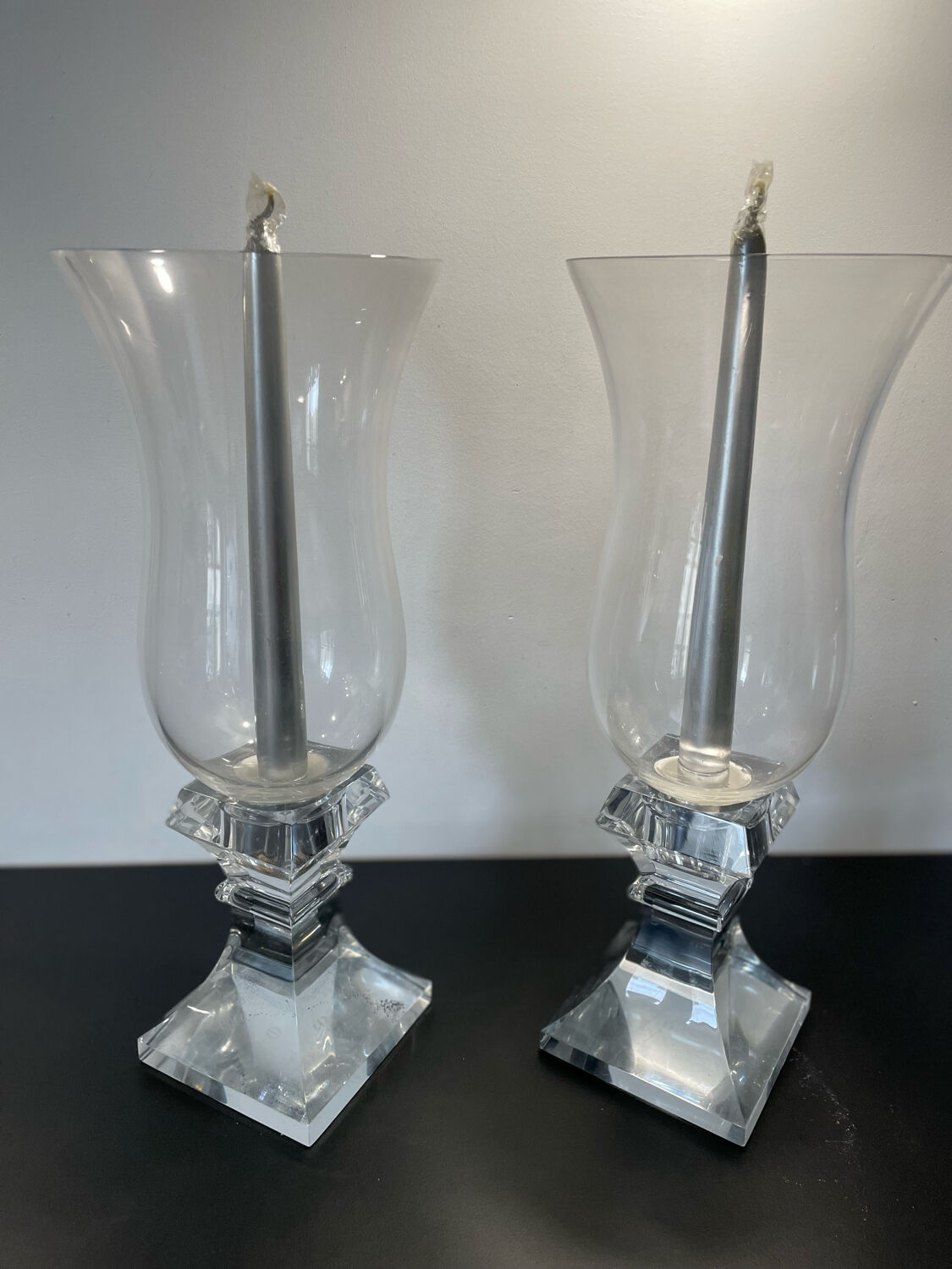 Paire de bougeoirs cristal de sèvres