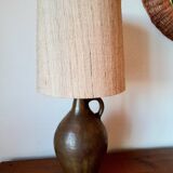 1950s pottery jug lamp and linen-style fabric lampshade