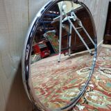 Oval chrome Art Deco mirror