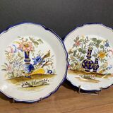 Pair of Nevers earthenware plates signed Georges