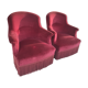 Pair of armchairs Napoleon III red Theater Velvet