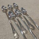 6 silver-plated metal dessert spoons by Christofle Marly, 19.6 cm.