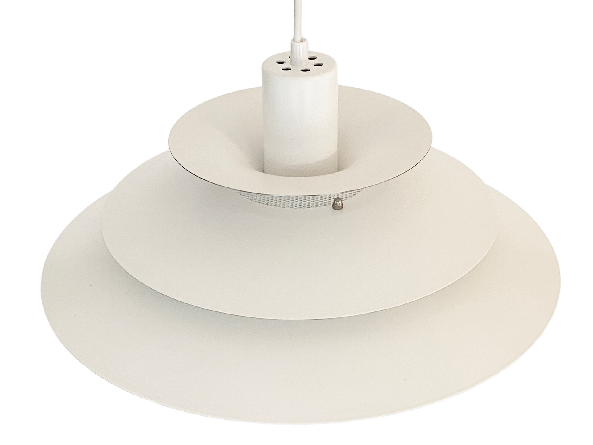 Multi layered pendant light by Kurt Wiborg for Jeka Metaltryk. Denmark 1970s