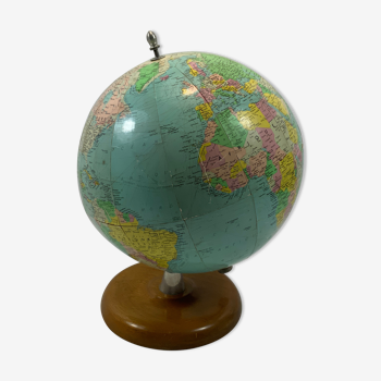 Globe terrestre girard et barrere en carton années 1950