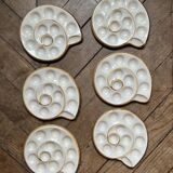 6 vintage snail plates