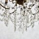 Bronze chandelier with crystal pendants circa 1950, 5 lights, H = 81 cm