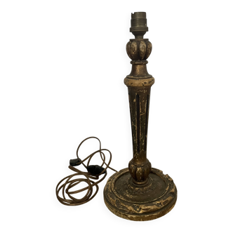 Lamp base, carved wood