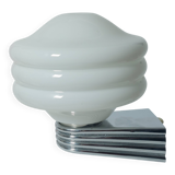 Applique Art Déco en chrome et verre opalin