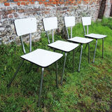 4 old chairs in sky blue formica