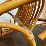 Vintage rocking chair in rattan by Rohé (Holland) from the 1960s.