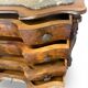 serpentine commode in antique walnut