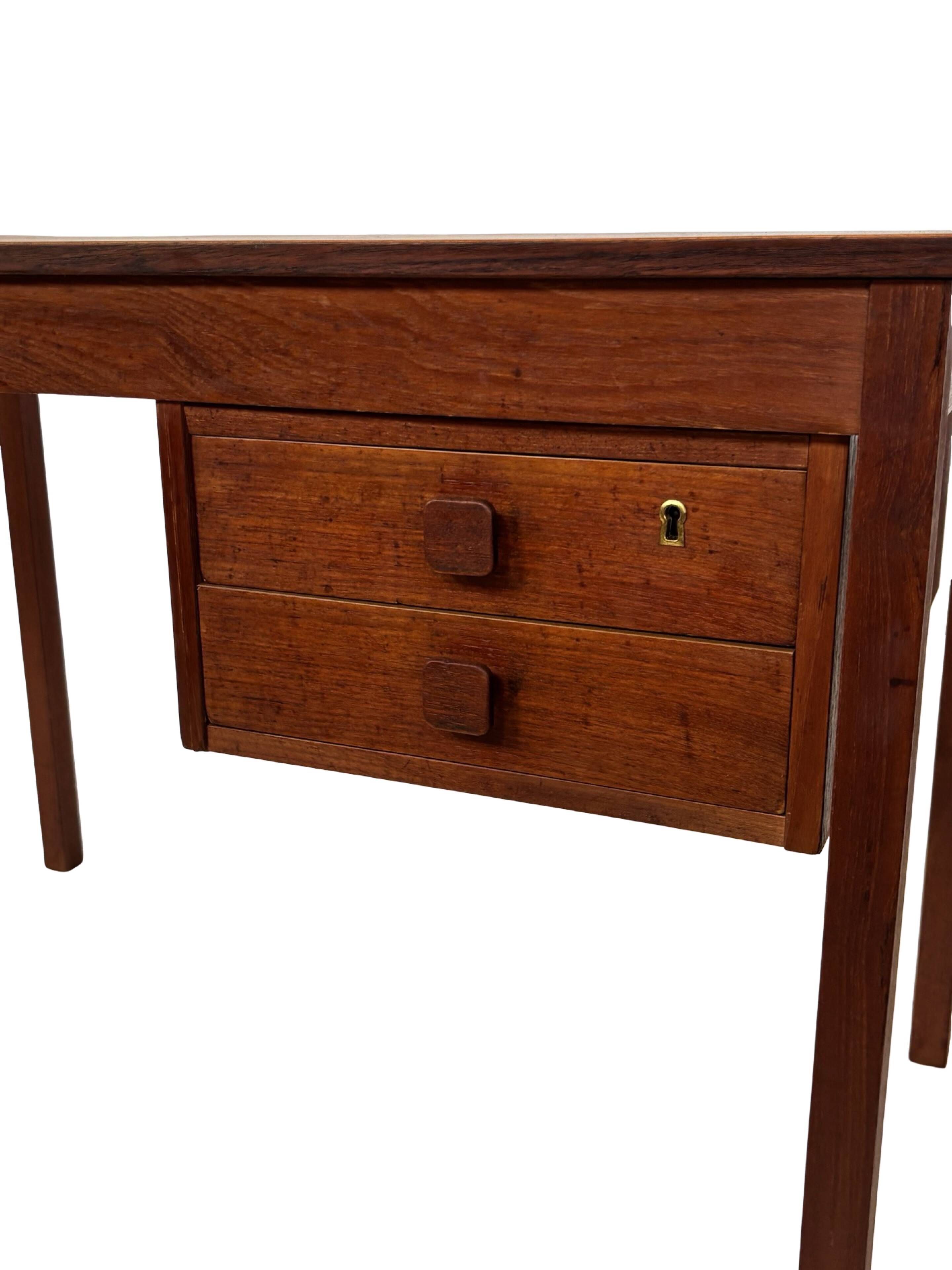 Vintage Danish teak compact Domino Mobler desk, 1960s