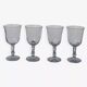 4 verres à pied bleutés