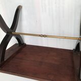 Table basse style empire en bois placage et laiton