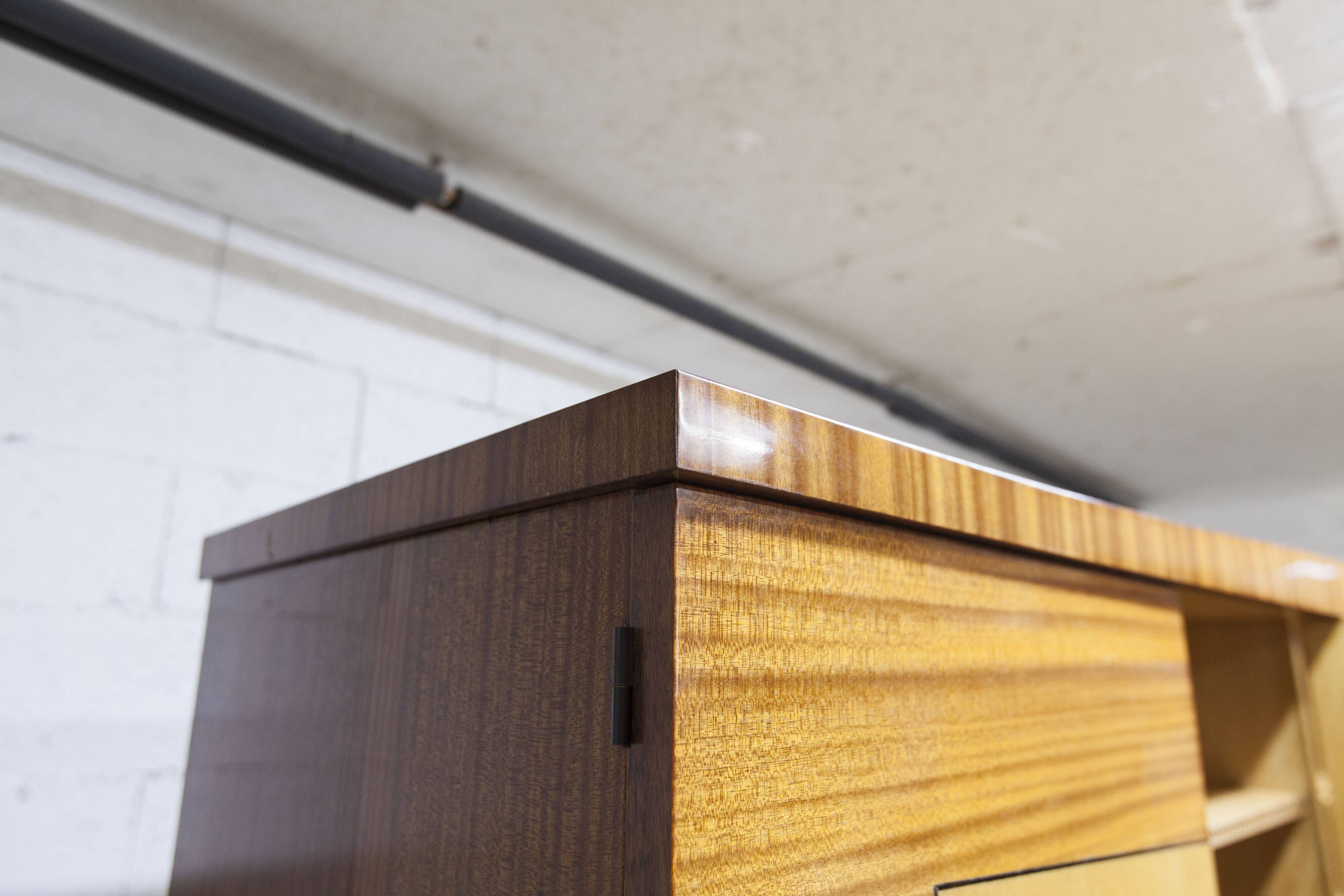 1960 Scandinavian wardrobe, atypical blond wood varnished, 4 doors 3