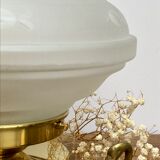 Lampe à poser globe vintage en verre dépoli