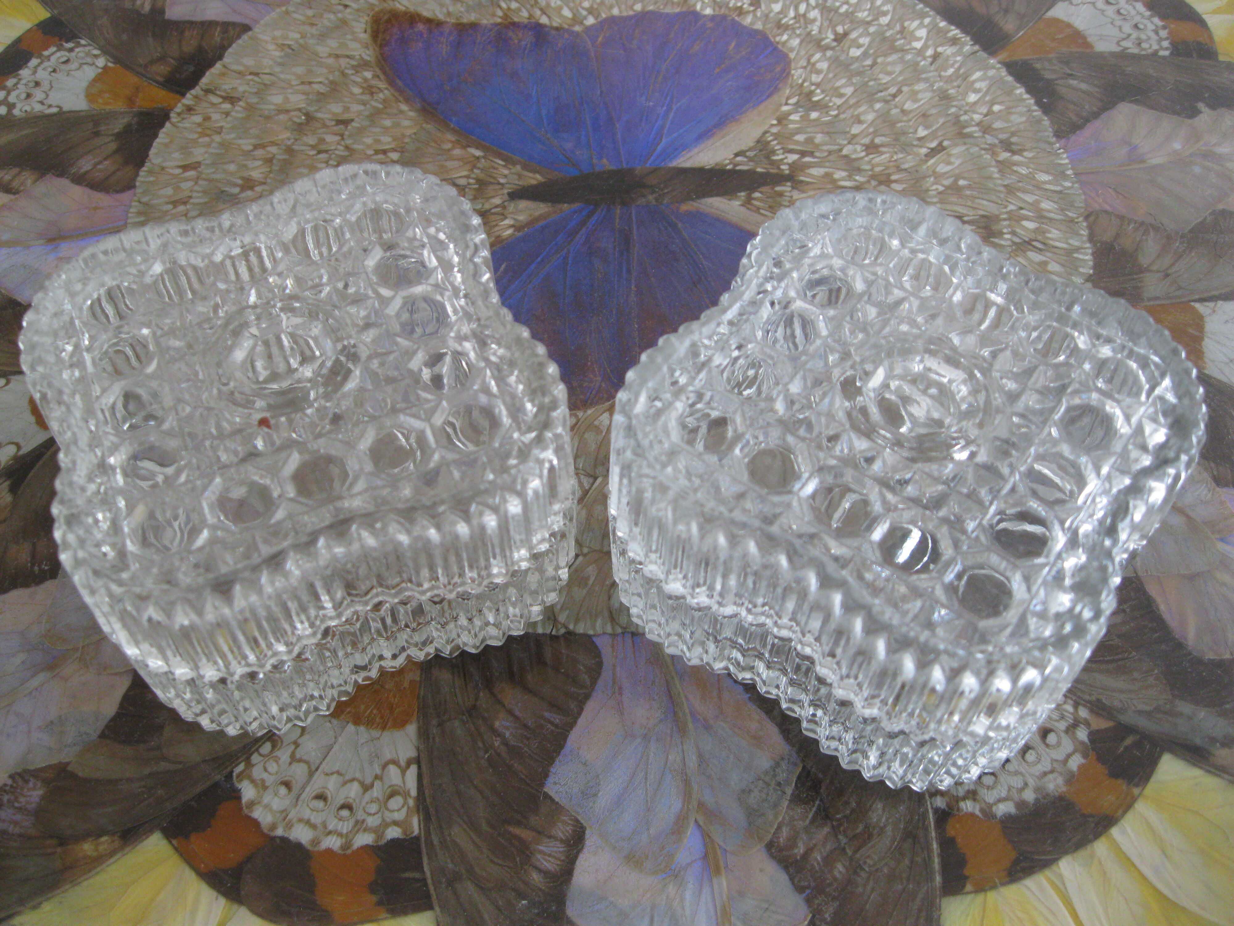 Ensemble de 2 boîtes en verre art déco