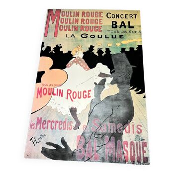 Large Moulin Rouge Metal Advertising Poster