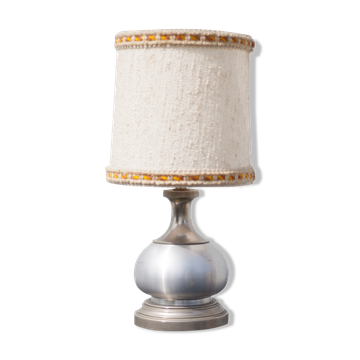 Table lamp, table lamp, bedside lamp, tin and metal lamp, lampshade lamp, 60's