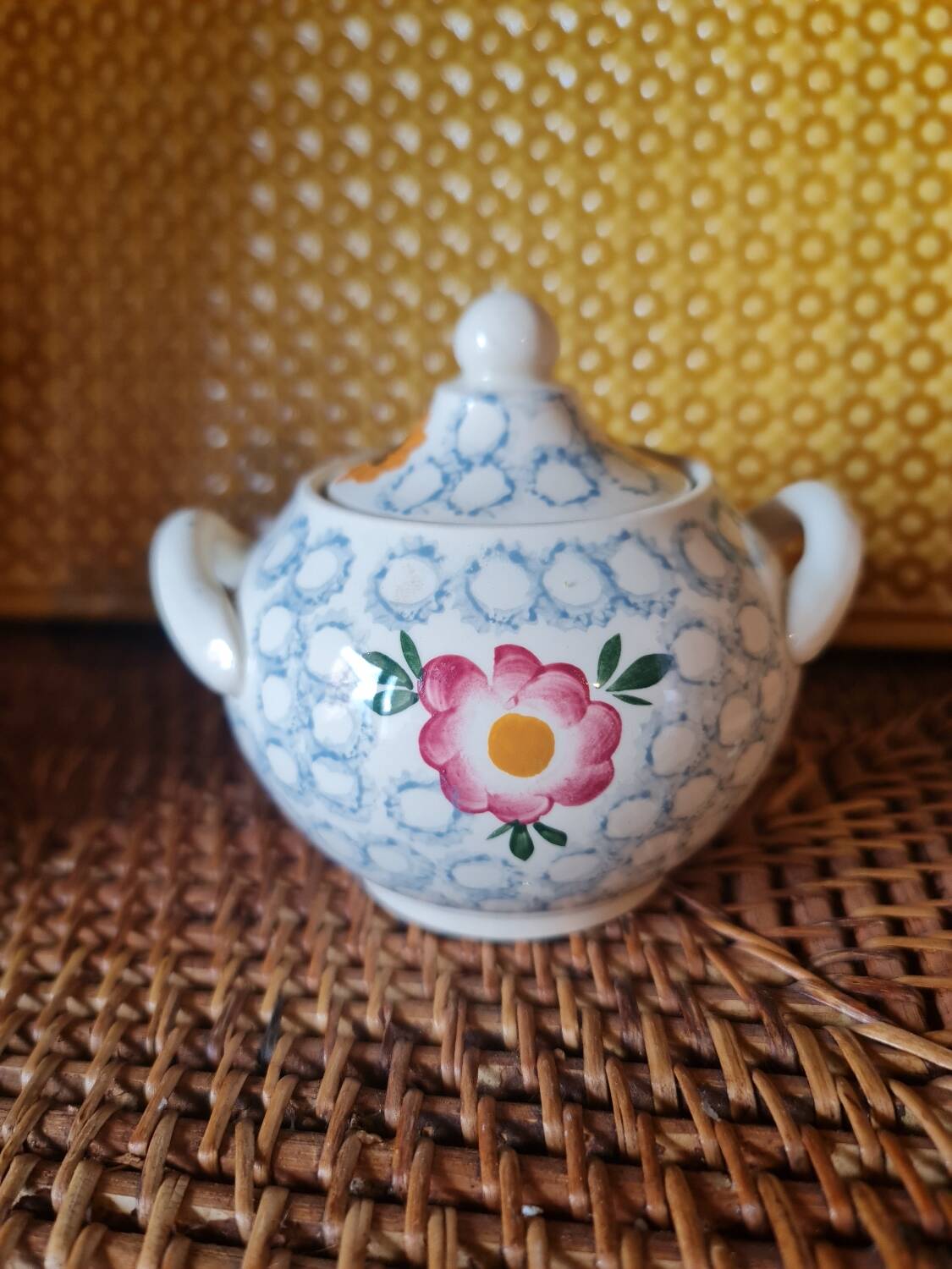 Sugar bowl, Sarreguemines earthenware factory, France