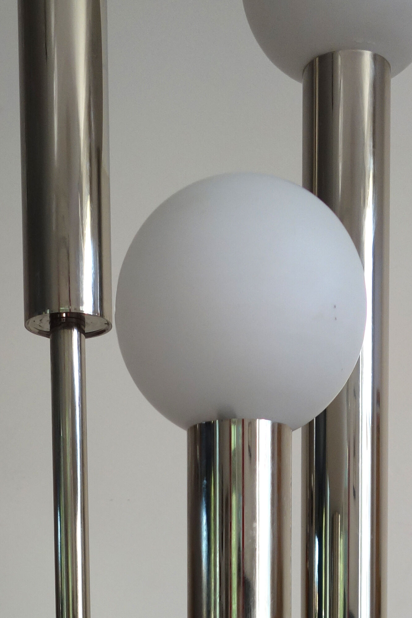 Space Age floor lamp vntage glass and chromed metal, 1970s