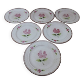 6 assiettes à dessert en grès