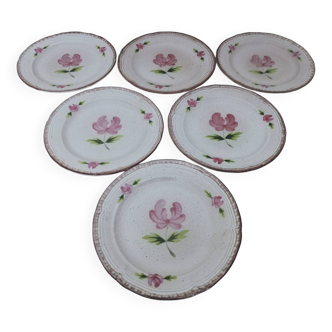 6 stoneware dessert plates