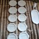 12 flat plates in earthenware/fish