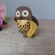 Hand carved Rinconada ceramic owl figurine made in Uruguay