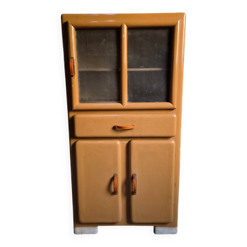 Buffet de cuisine art déco français vintage avec poignées en bakélite, années 1930–1940