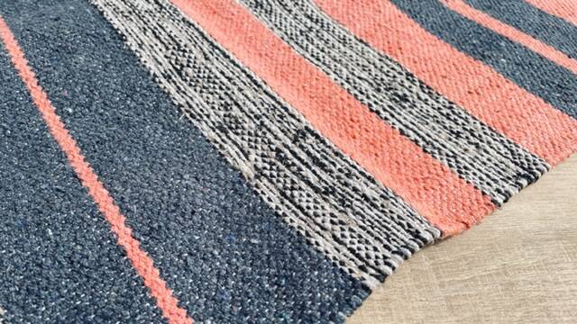 VINTAGE 80s Cotton Kilim RUG
