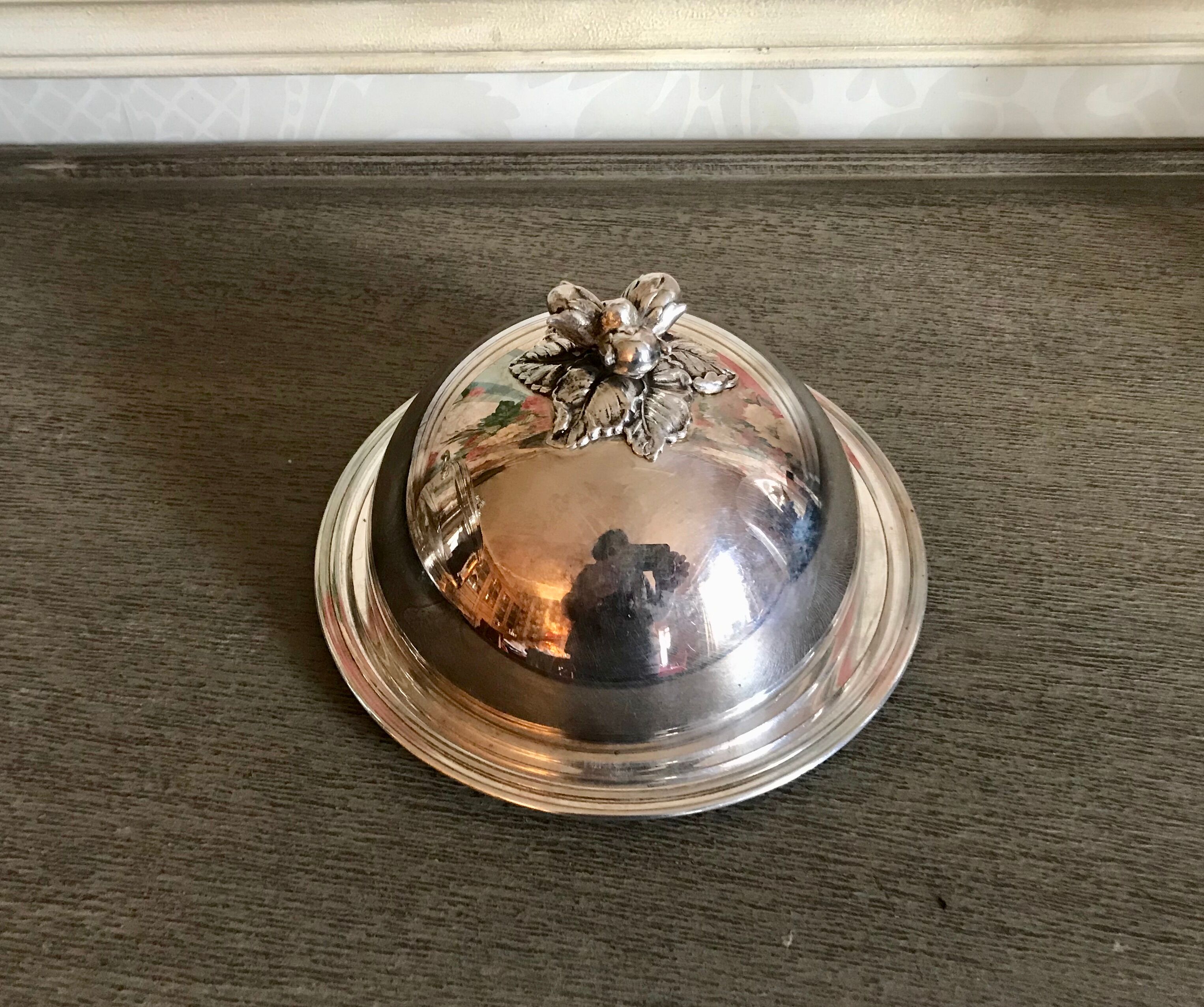 Butter bell silver metal